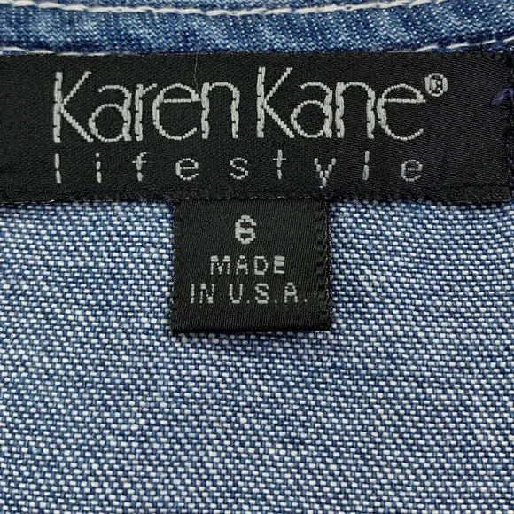 Karen Kane 90s Denim Maxi Dress Button Front Size 6 NWTOS USA Boho Cottage - Picture 13 of 13
